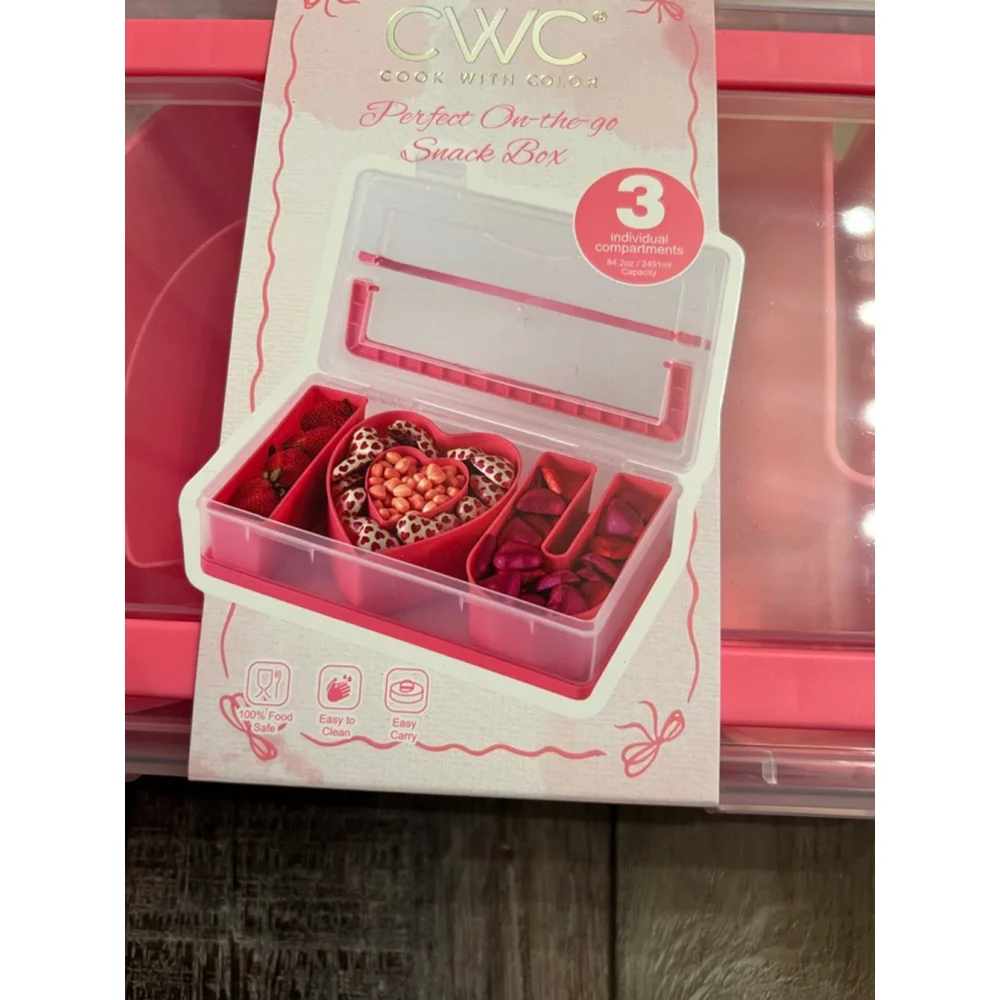 NEW CWC Cook With Color Pink & Clear Snack Box One Size